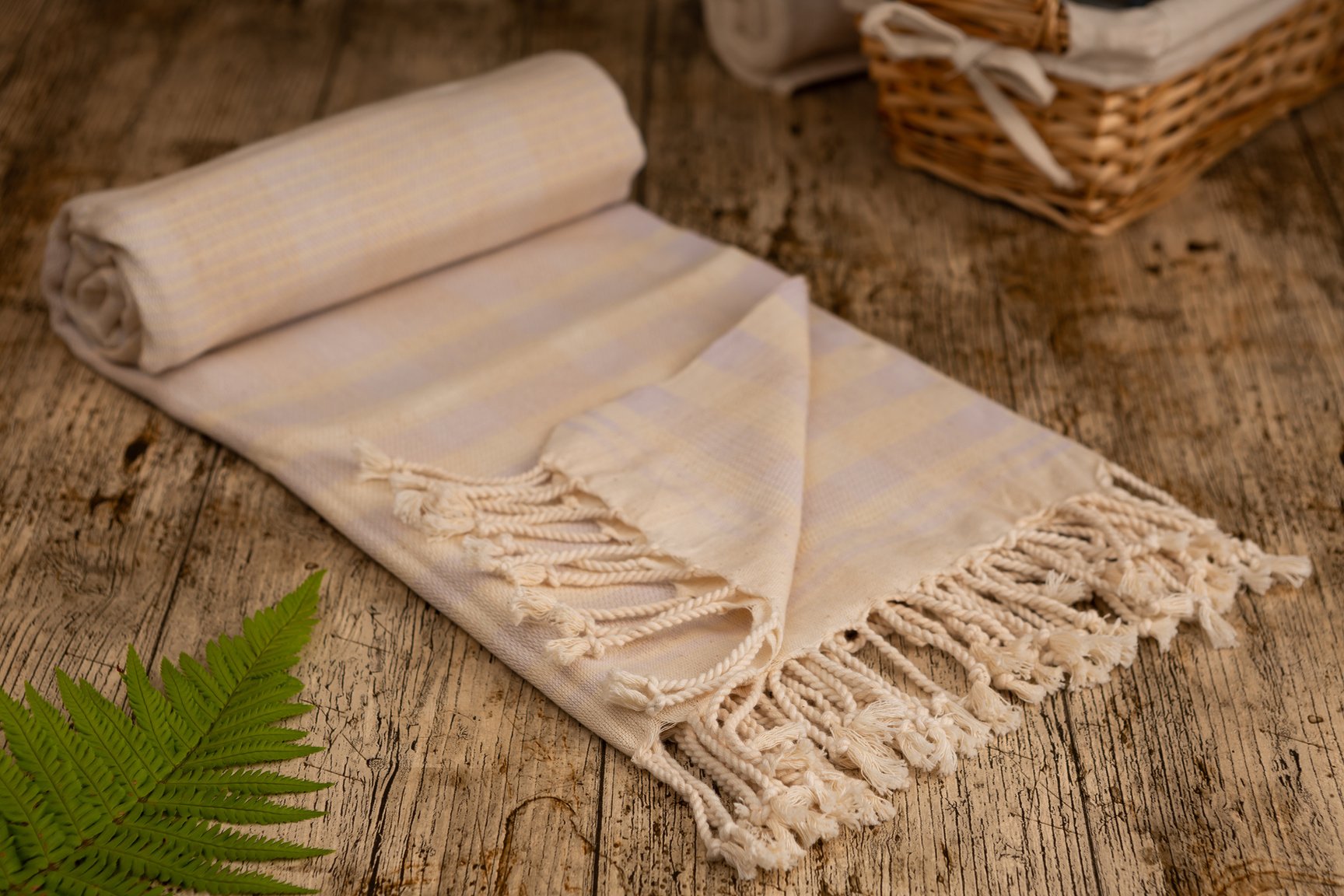 Handwoven hammam Turkish cotton towel